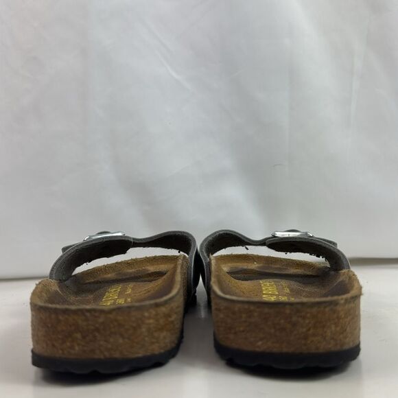 Birkenstock Madrid Silver  Patent Leather Single Strap Women's Sandals - Picture 5 of 13